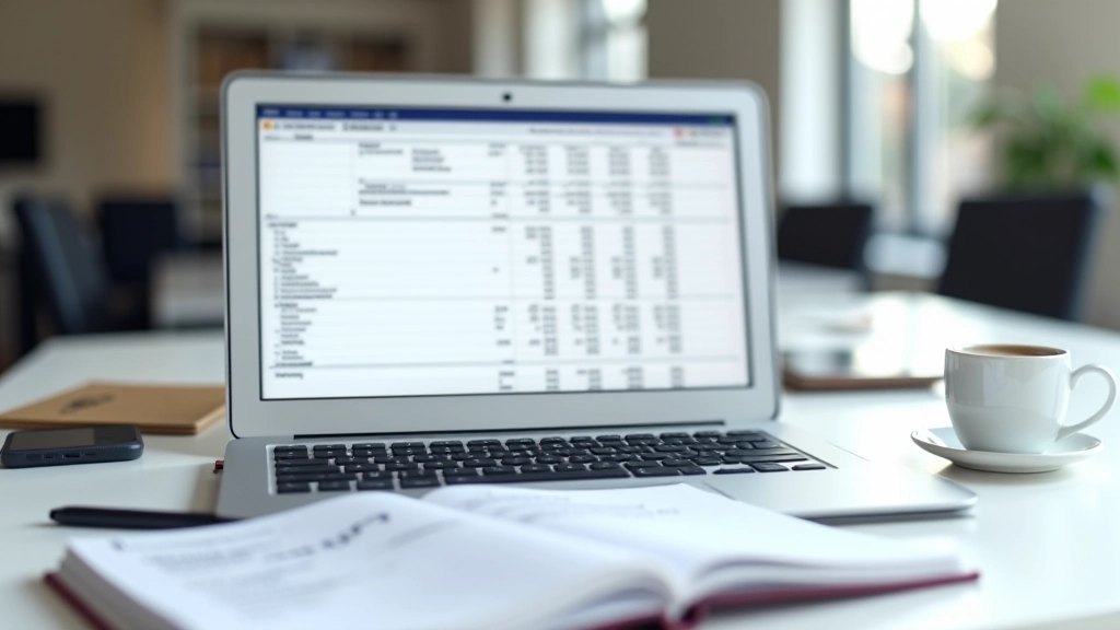 Budget Planner mit Monatsausgaben Übersicht auf Tisch