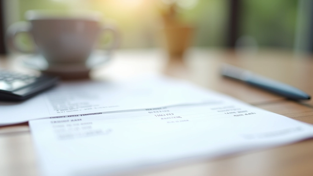 Gehaltsabrechnung Dokument mit Taschenrechner und Stift auf dem Tisch